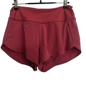OUTDOOR VOICES Hudson lined running athletic shorts. Color: Rose pink Size: Med